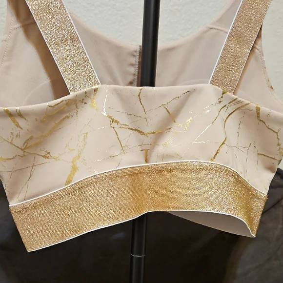 Mono B Tan and Gold Sports Bra - Picture 3 of 5